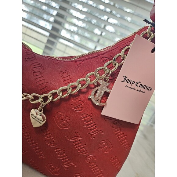 New Juicy Couture Not Your Babe Hobo Cool Red Bag NWT - Picture 6 of 13